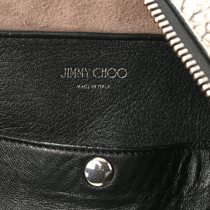 Jimmy Choo Washed Grainy Lambskin Studded Raven Hobo White Black 5 of 7