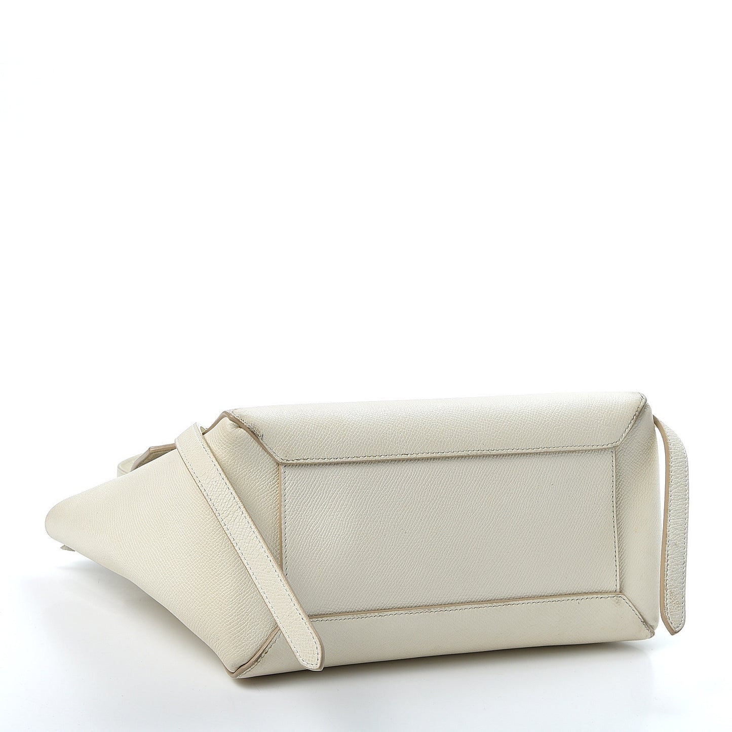 Grained Calfskin Micro Belt Bag White