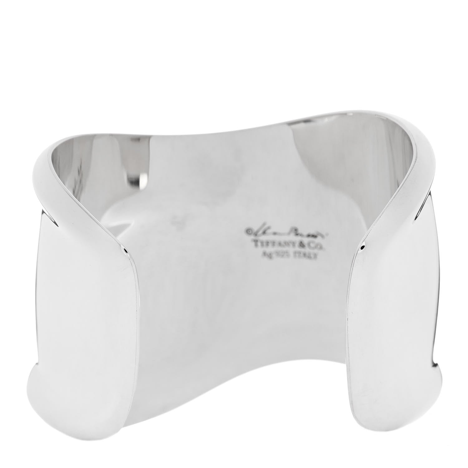 Tiffany Sterling Silver Elsa Peretti Medium Left Wrist Bone Cuff Bracelet 2 of 4