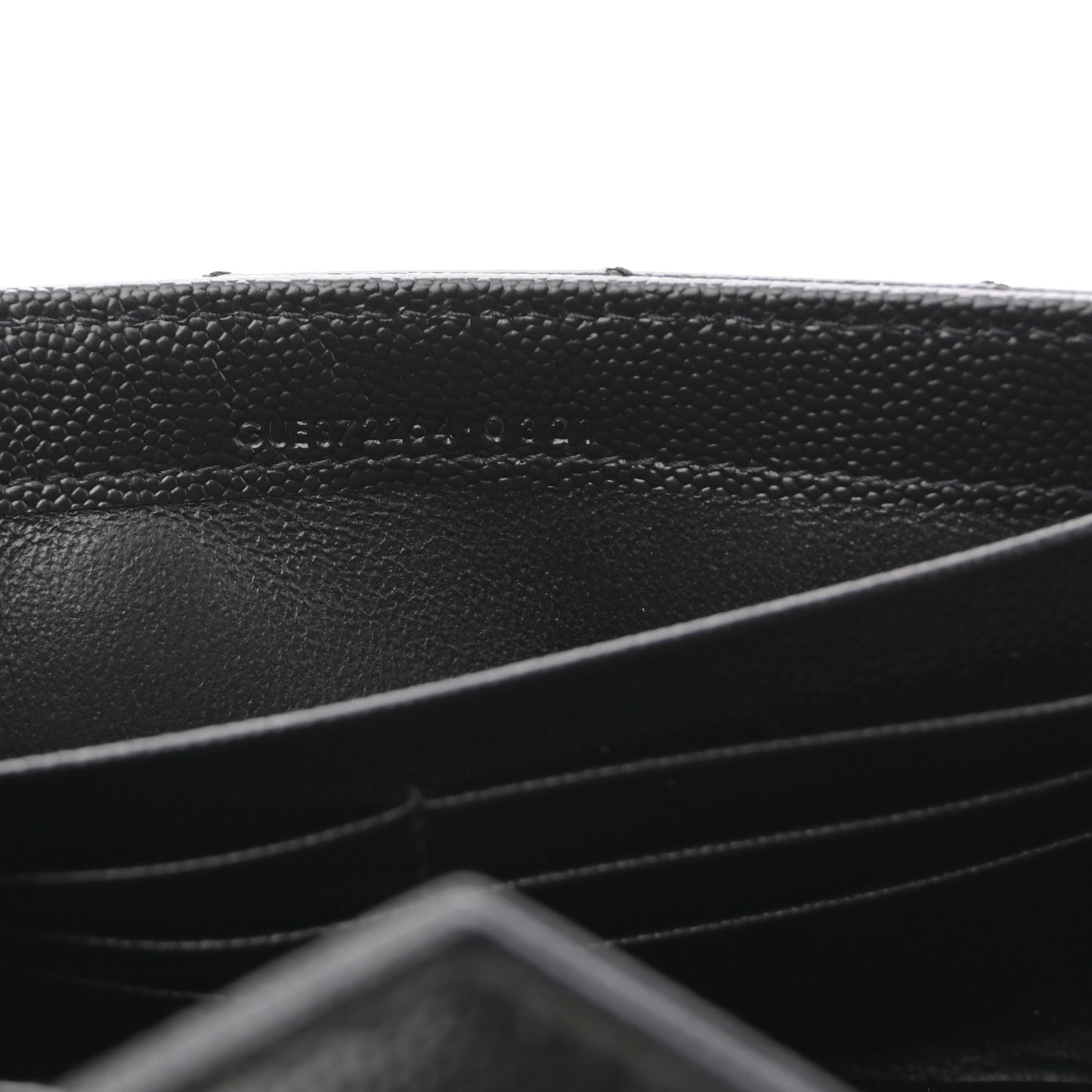 Grain De Poudre Matelasse Chevron Monogram Flap Wallet Black