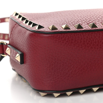 Valentino Garavani Pebbled Calfskin Rockstud Camera Crossbody Bag Rubino 7 of 8