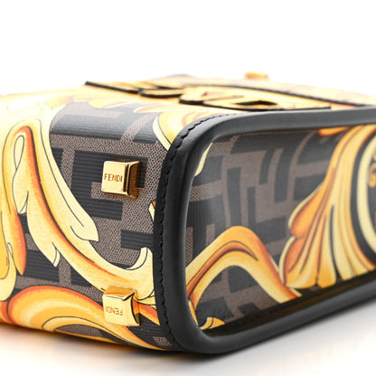 Fendi X VERSACE Vitello King Catalan Mirror Plexiglass Fendace FF Baroque Logo Mini Fendi Sunshine Shopper Tote Black Gold 10 of 11