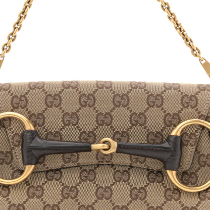 Gucci Monogram Horsebit Clutch Dark Brown 8 of 10