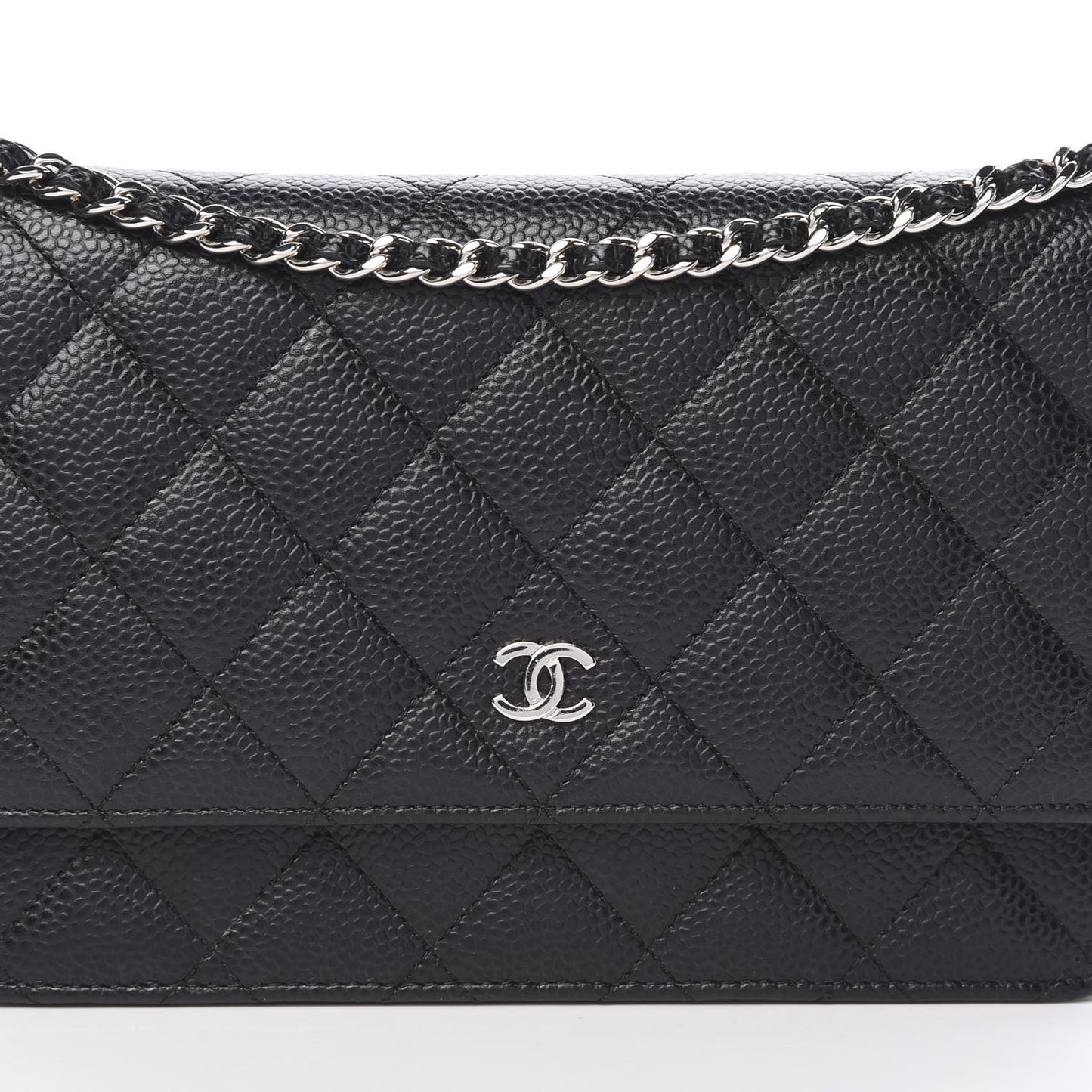 Caviar Quilted Wallet On Chain WOC Black