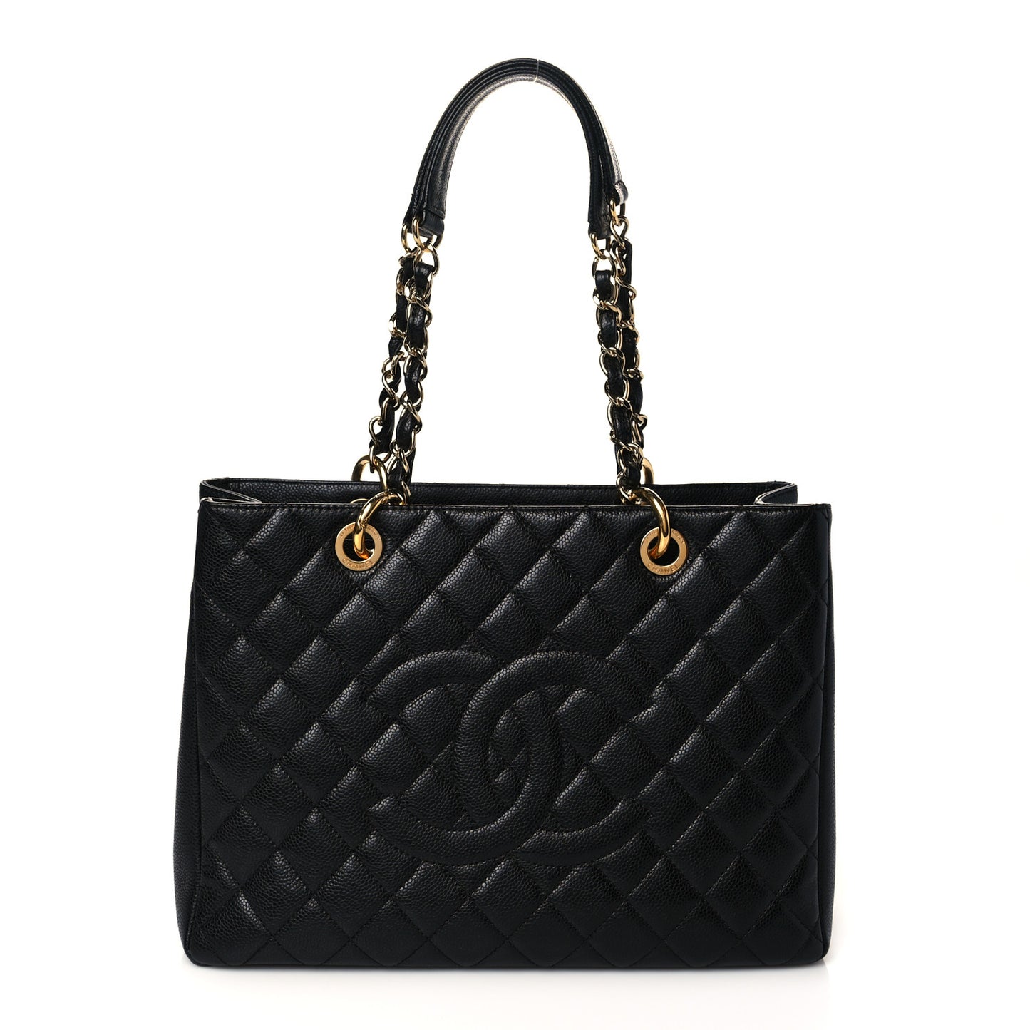Caviar Quilted Grand Shopping Tote GST Black