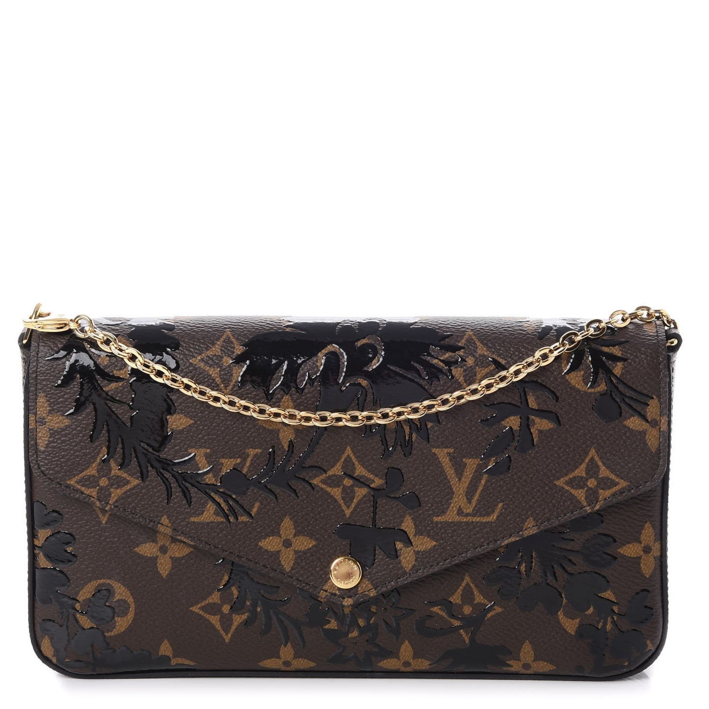 Monogram Blossom Pochette Felicie Chain Wallet Black