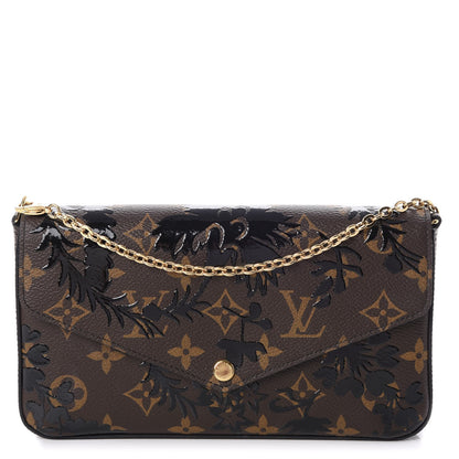 Louis Vuitton Monogram Blossom Pochette Felicie Chain Wallet Black 1 of 14