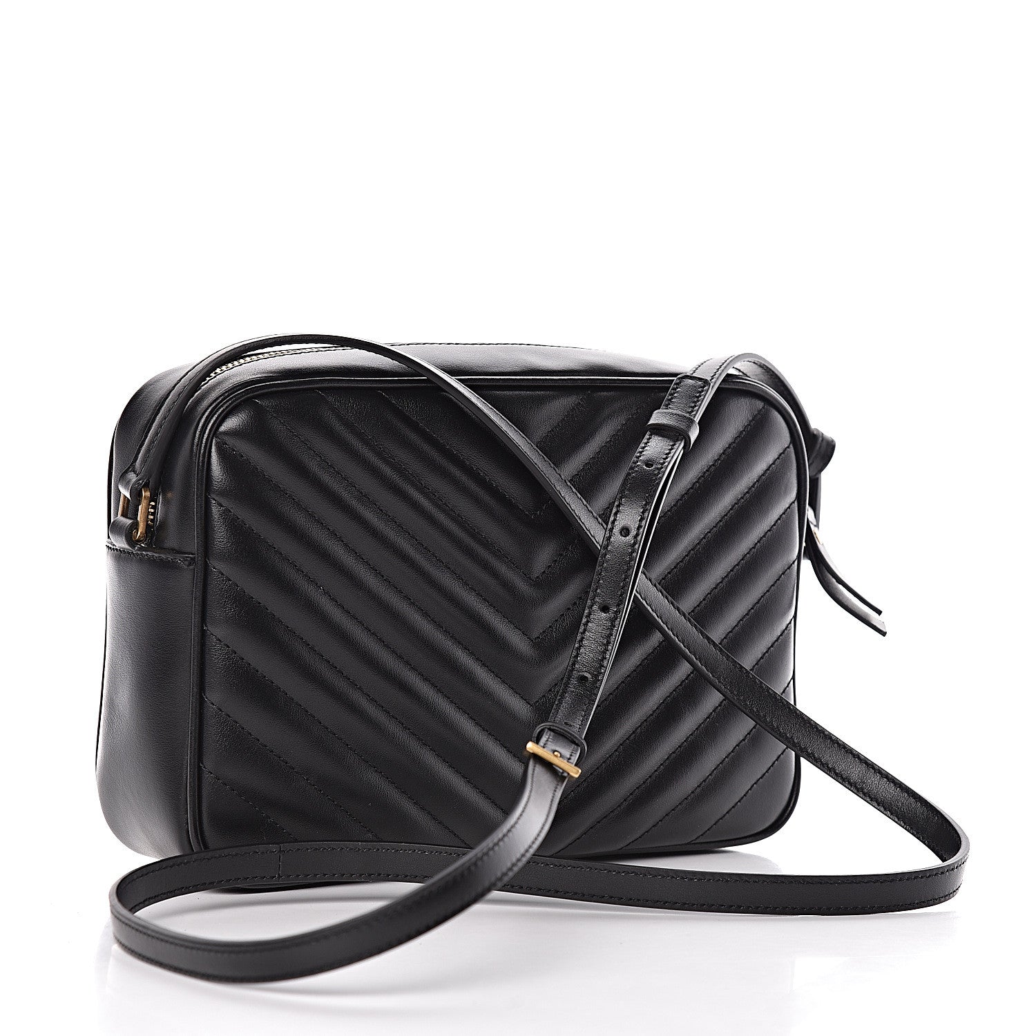 Saint Laurent Calfskin Matelasse Monogram Lou Camera Bag Black 3 of 9