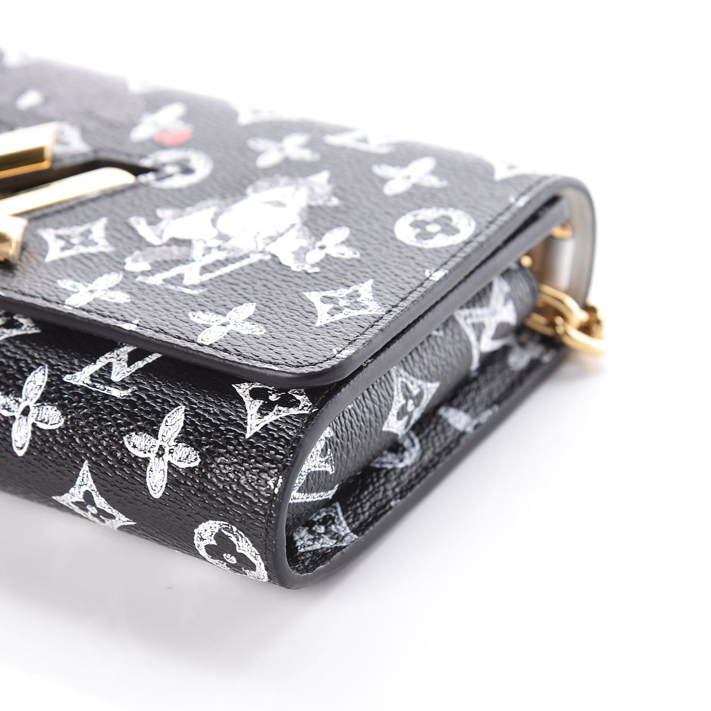Catogram Twist Chain Wallet Black