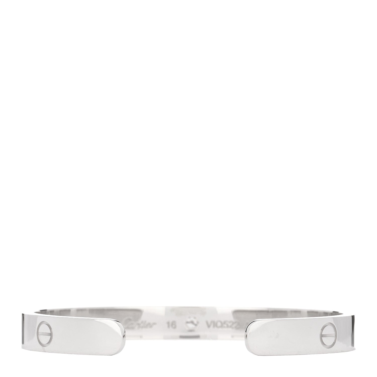 Cartier 18K White Gold 1 Diamond LOVE Cuff Bracelet 16 2 of 4