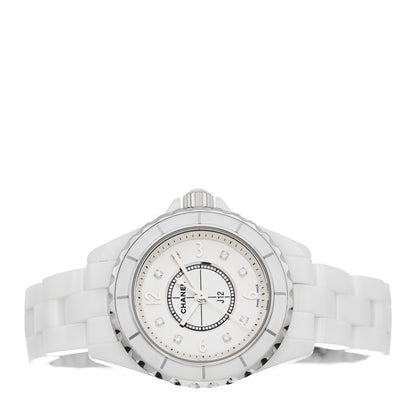 Chanel Stainless Steel Ceramic Diamond Mother of Pearl 29mm J12 Quartz Watch White 2 of 4
