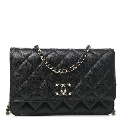 Chanel Caviar Quilted Coco Candy Wallet On Chain WOC Black 1 of 11