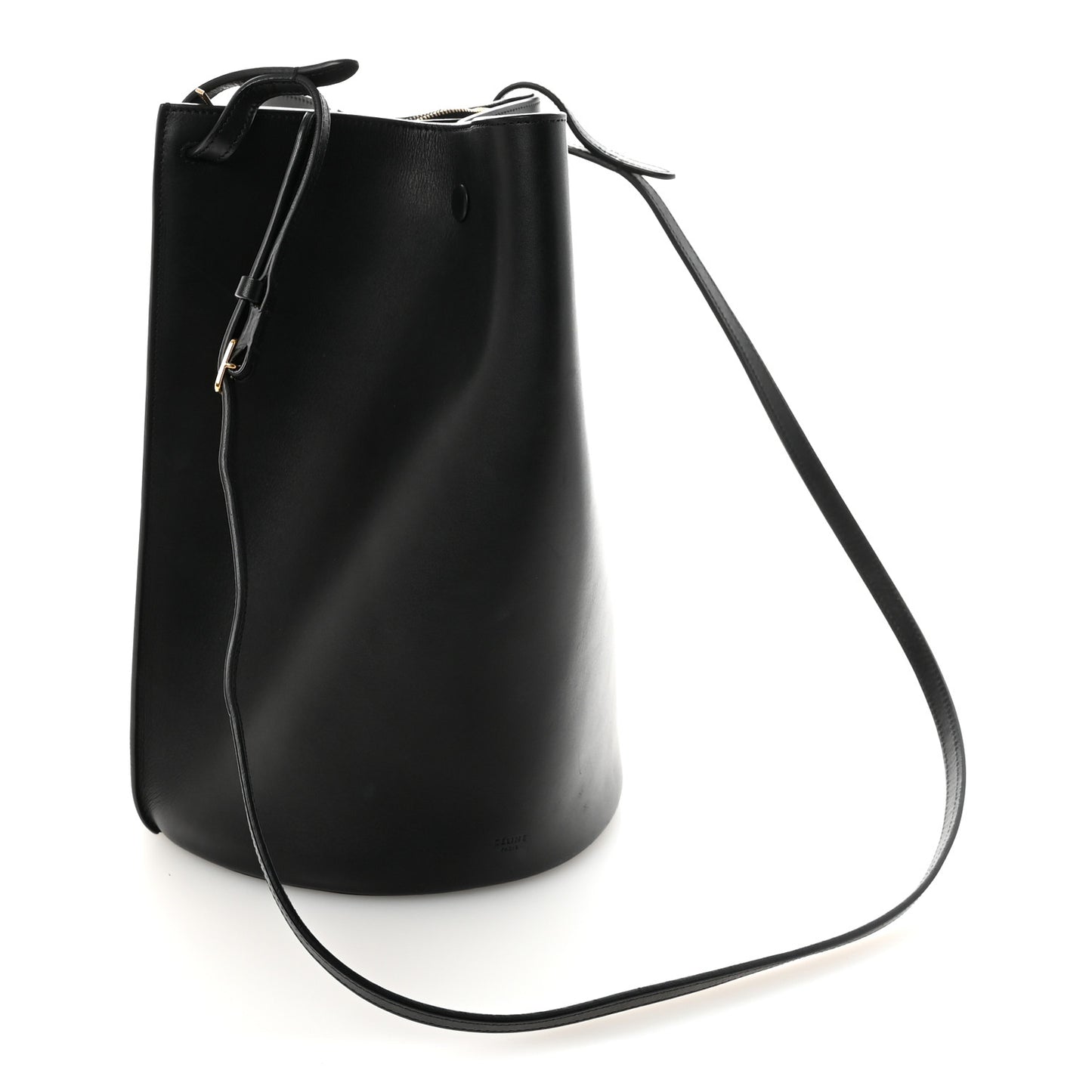 Smooth Calfskin Medium Pinched Bag Black