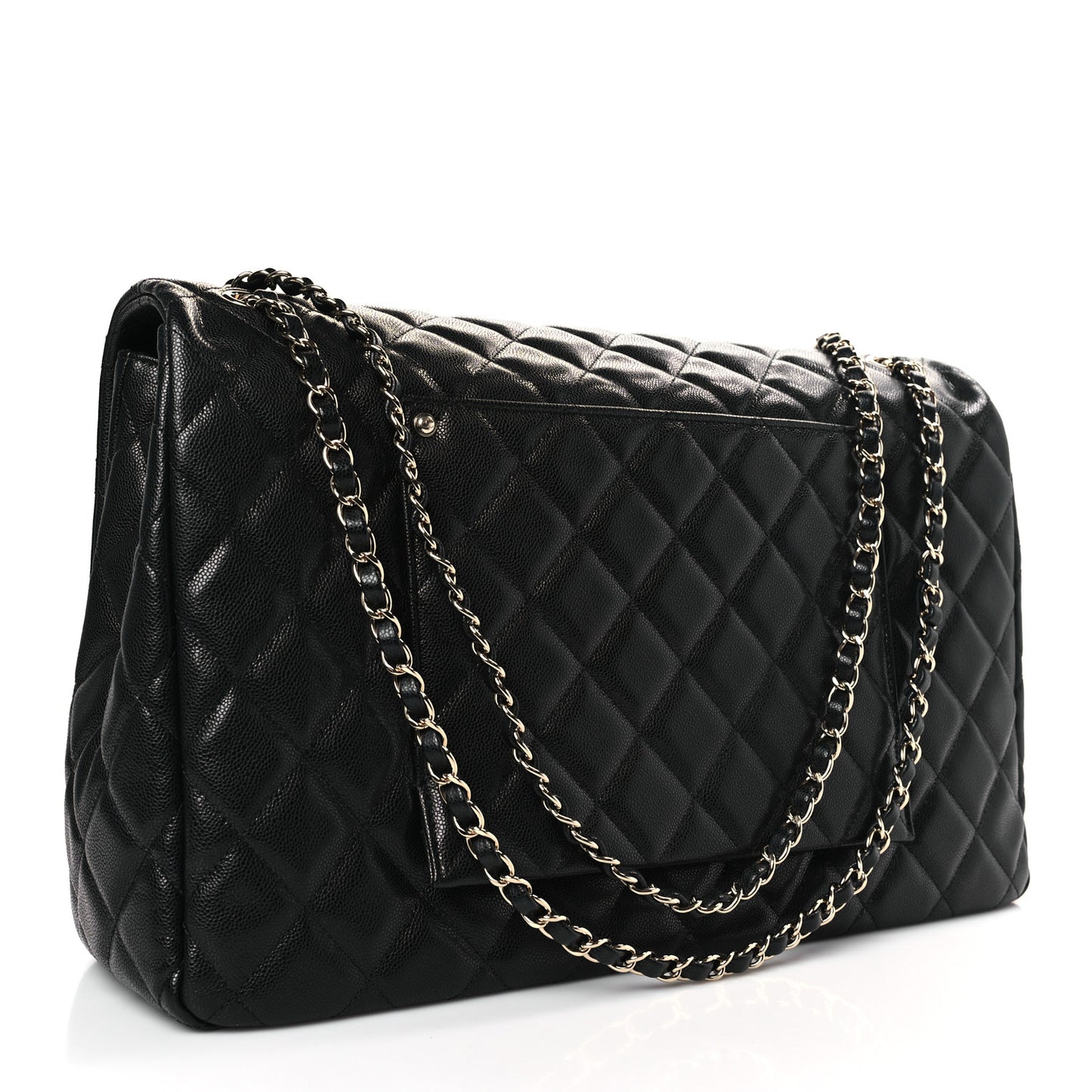 Caviar Quilted XXL Travel Flap Bag Black