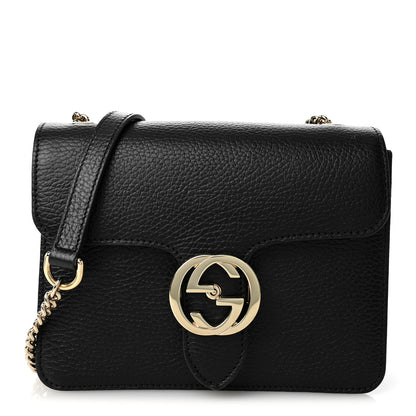 Gucci Dollar Calfskin Small Interlocking G Shoulder Bag Black 1 of 10