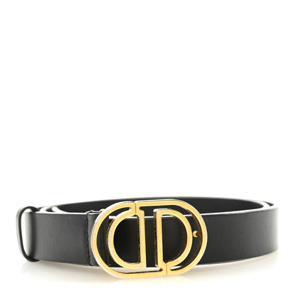 Christian Dior Calfskin 30 Montaigne Cut-Out CD Belt 85 34 Black 1 of 6