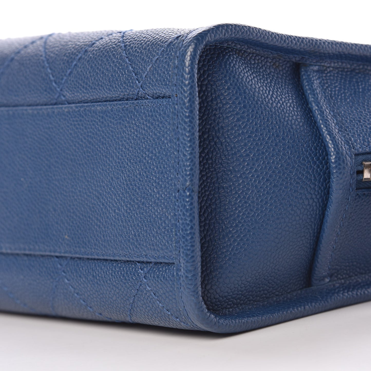 Caviar Quilted Deauville Bowling Bag Blue