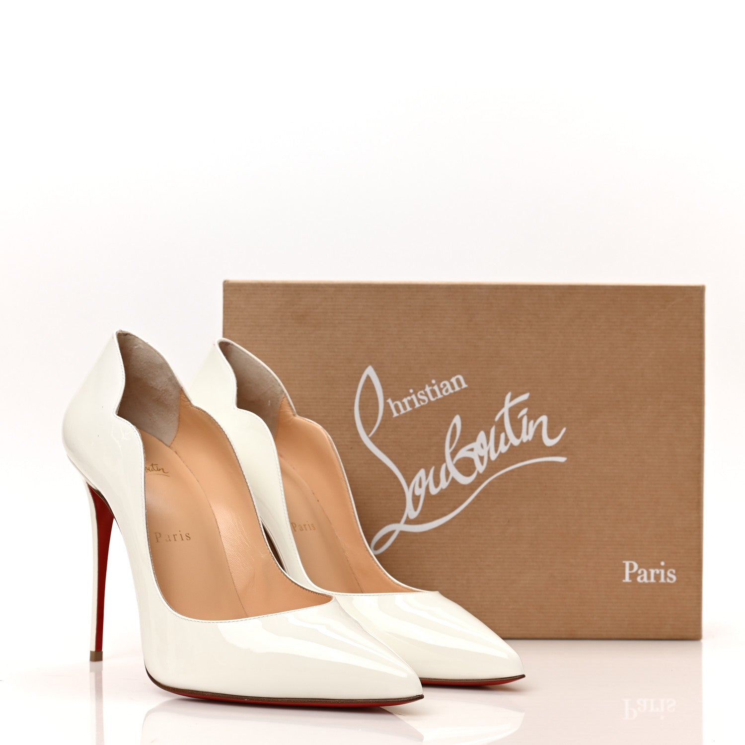 Christian Louboutin Patent Hot Chick 100 Pumps 41 White 9 of 9