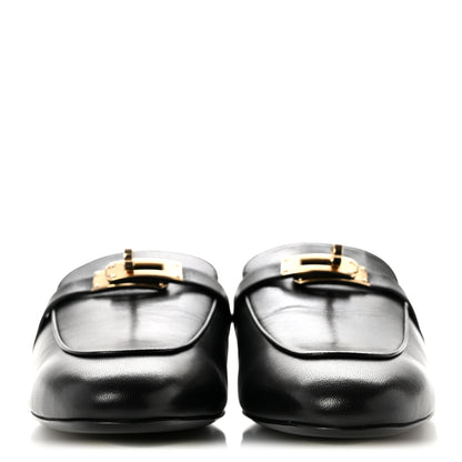 Hermes Glazed Calfskin Oz Mules 41 Black 3 of 10