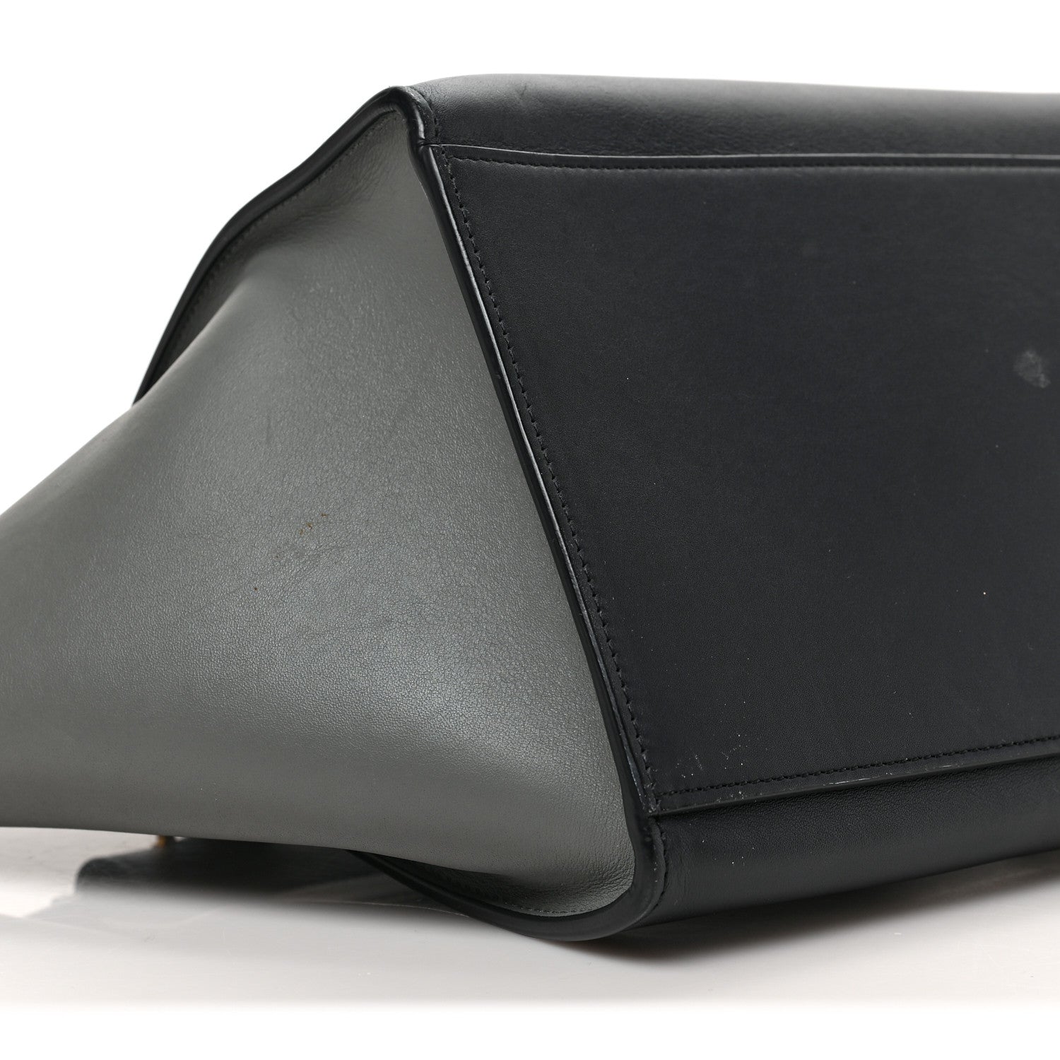 Celine Smooth Calfskin Tri-Color Trapeze Metallic Blue 7 of 9