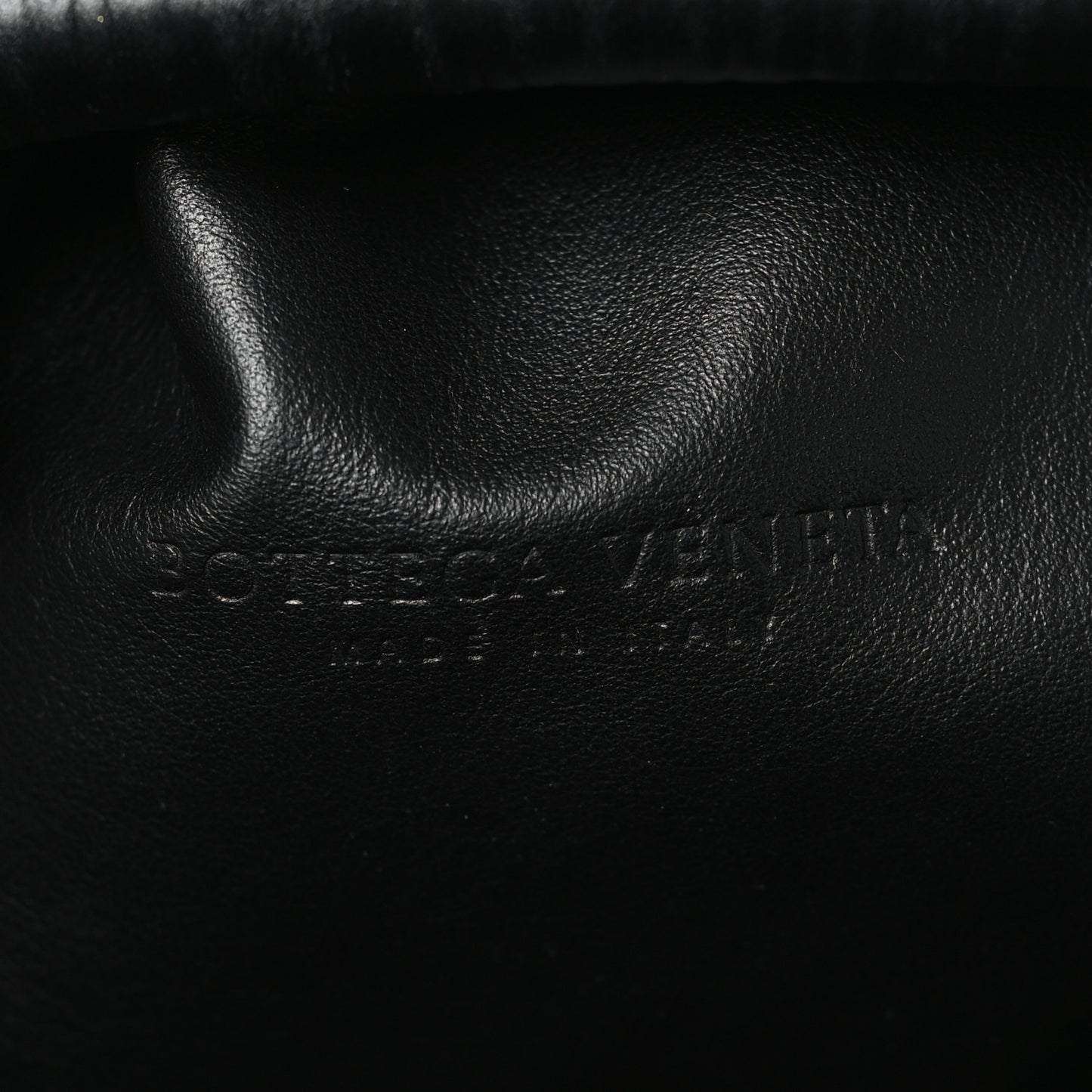 Bark Calfskin Embossed The Pouch Oversized Clutch Black