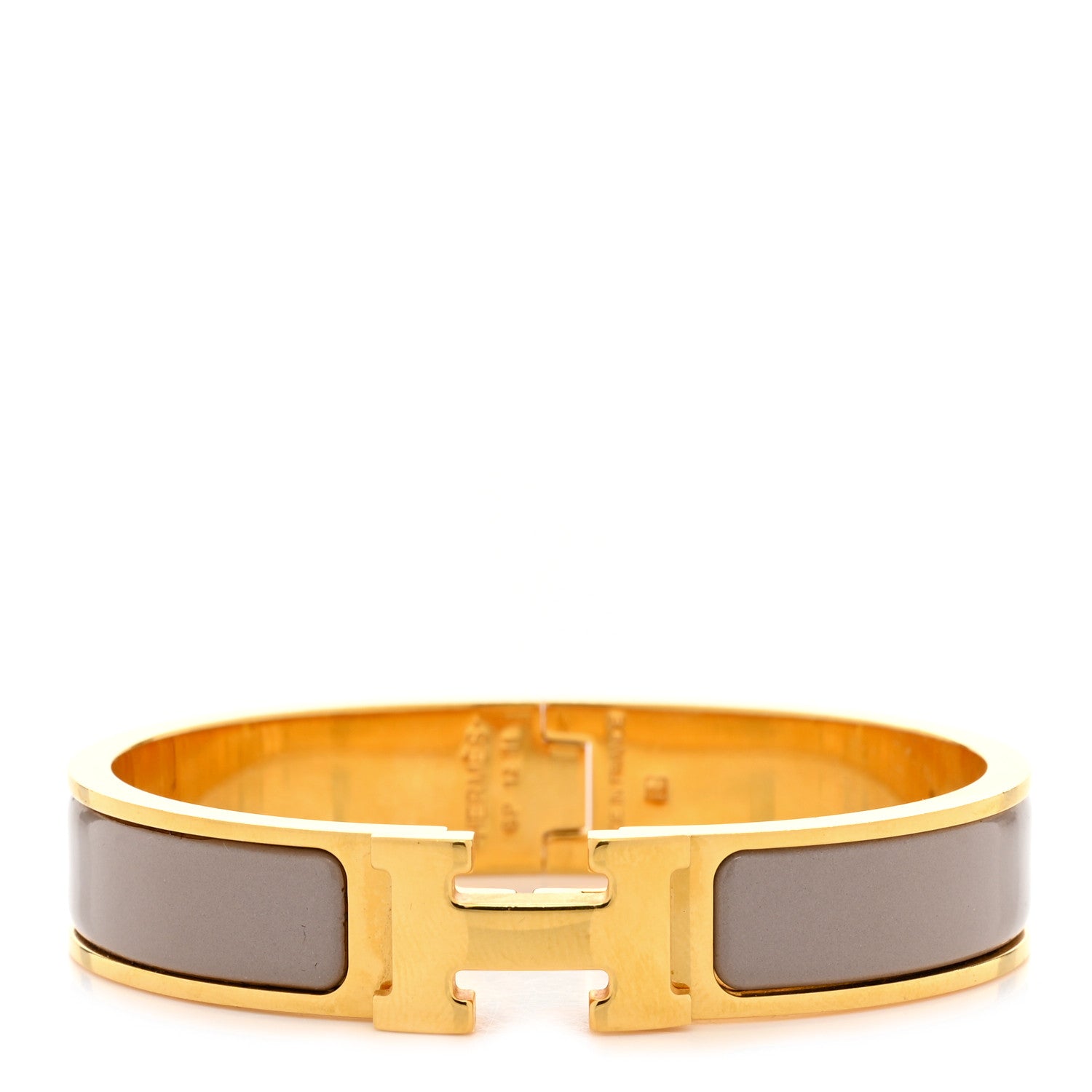 Hermes Enamel Narrow Clic Clac H Bracelet PM Marron Glace 1 of 7