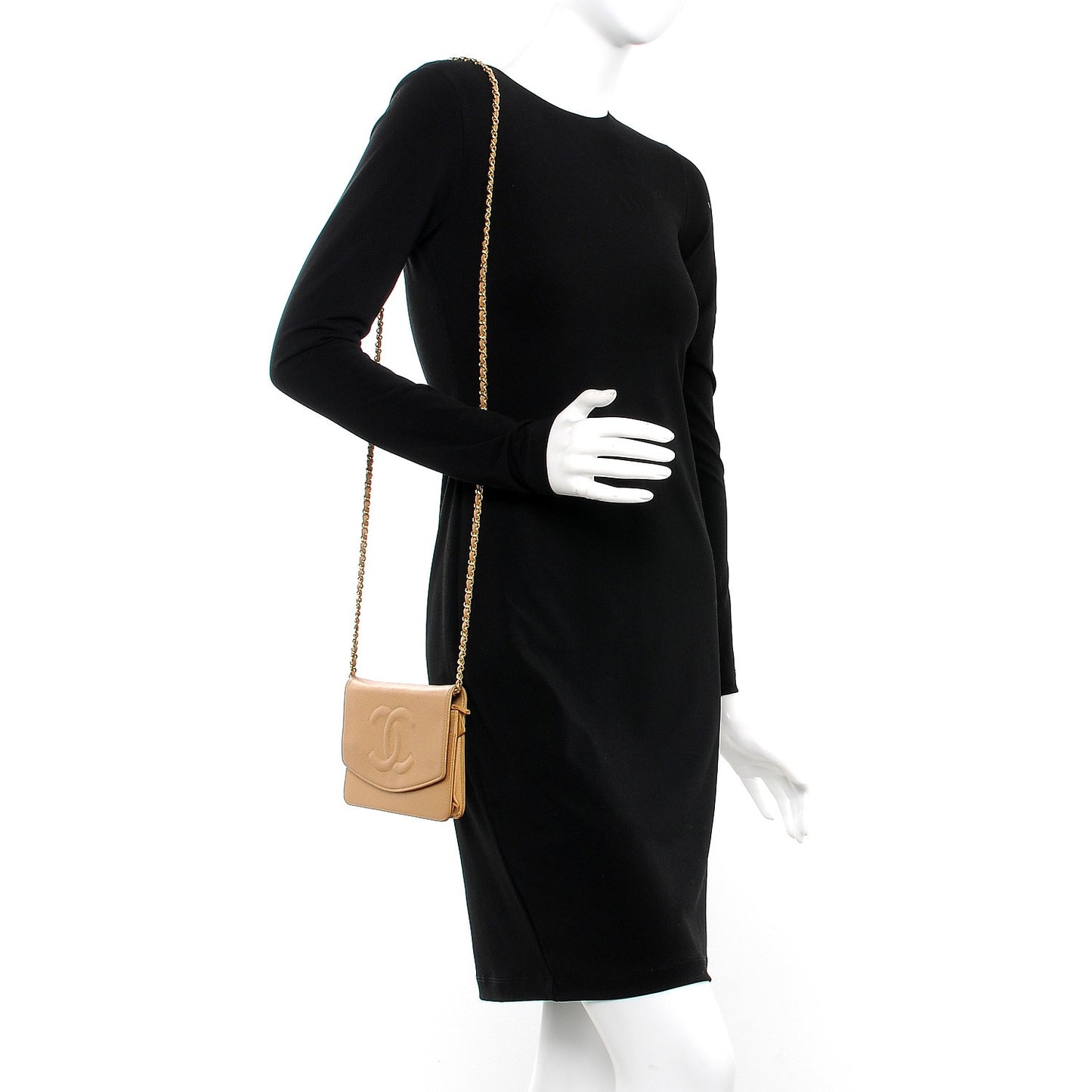 Caviar Timeless CC Wallet On Chain WOC Beige