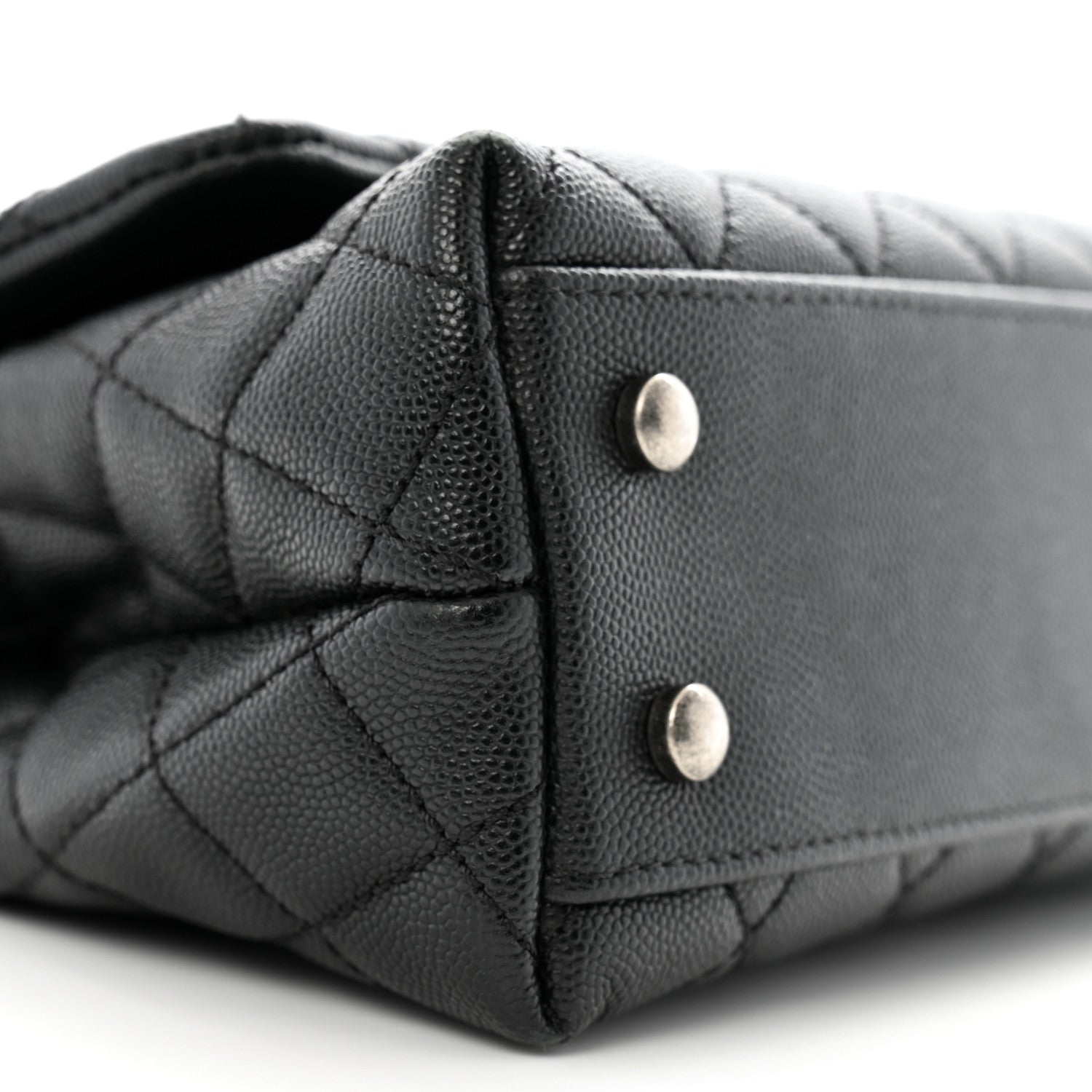 Chanel Caviar Lizard Embossed Quilted Mini Coco Handle Flap Black 9 of 15