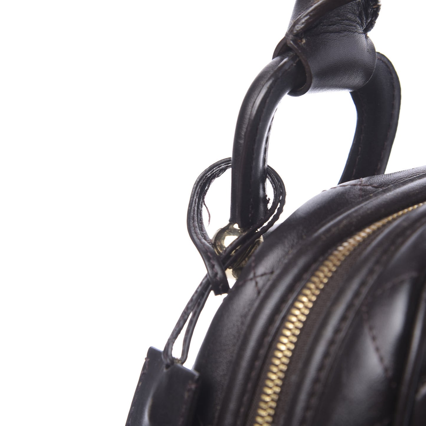 Lambskin Quilted Westbury Tote Dark Brown