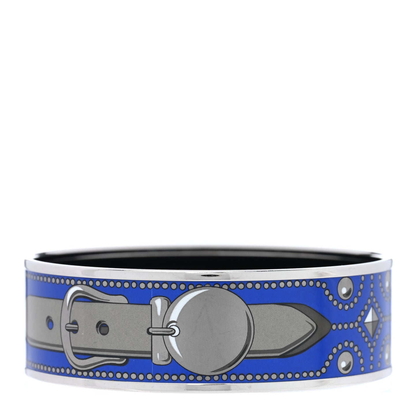 Enamel Printed Colliers de Chiens Wide Bracelet 70 Bleu