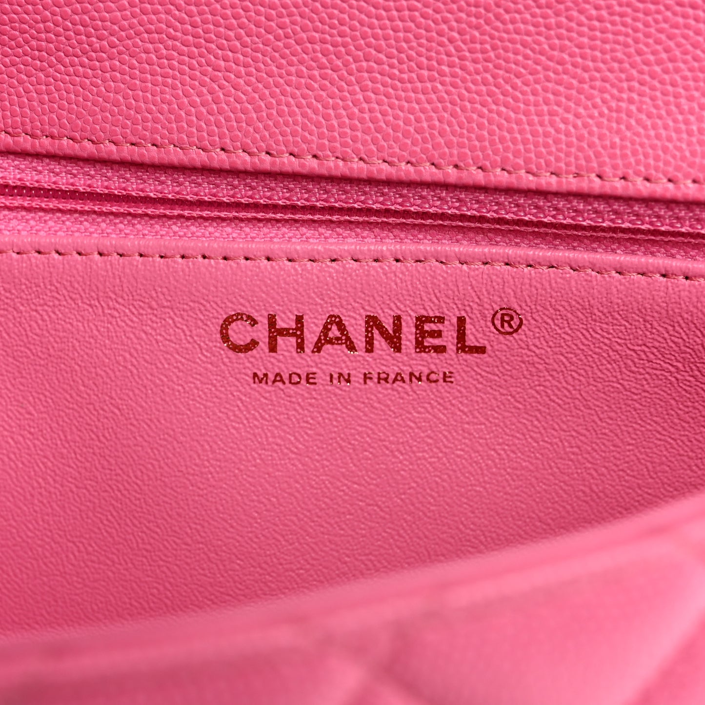 Caviar Quilted Flap Clutch Pink