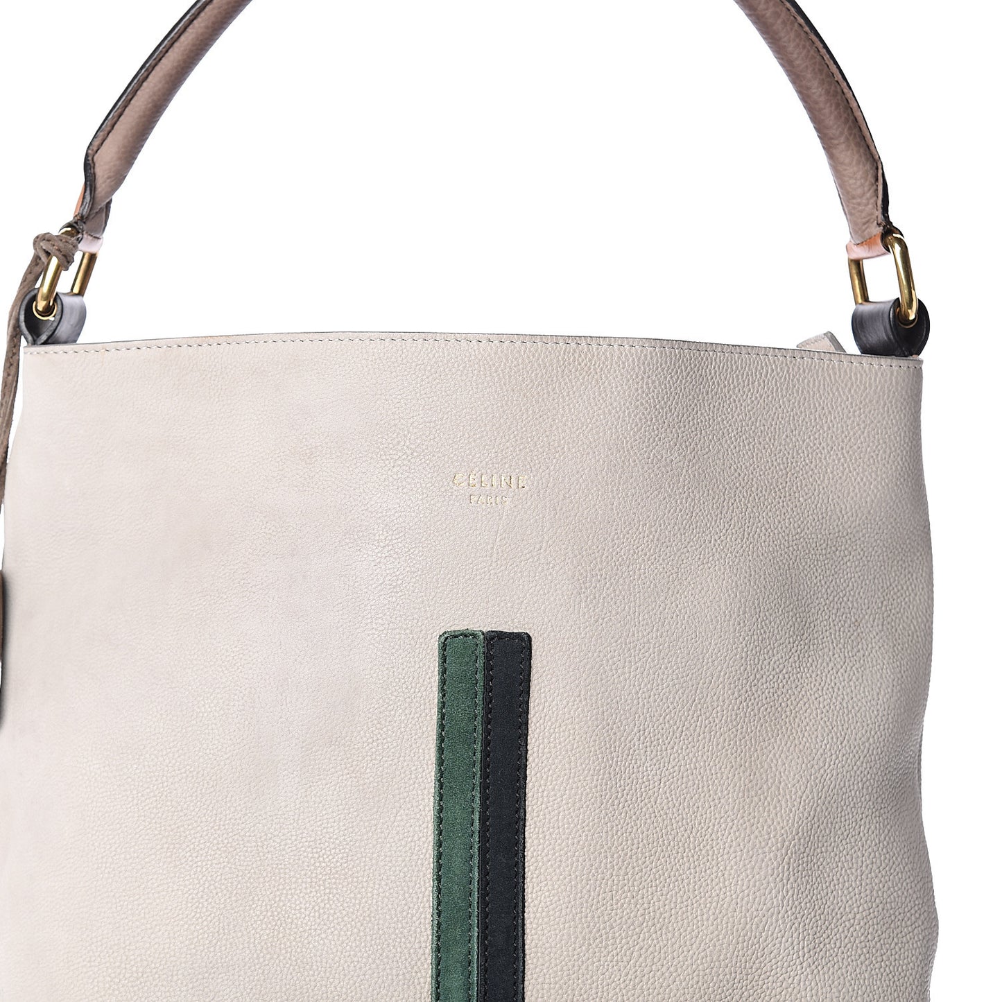 Nubuck Racer Stripe Shoulder Bag Grey