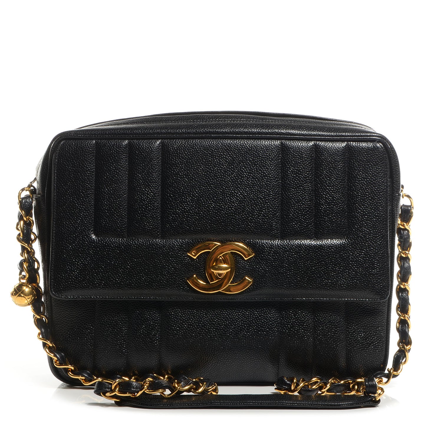 Caviar Vertical Quilt Camera Bag Black