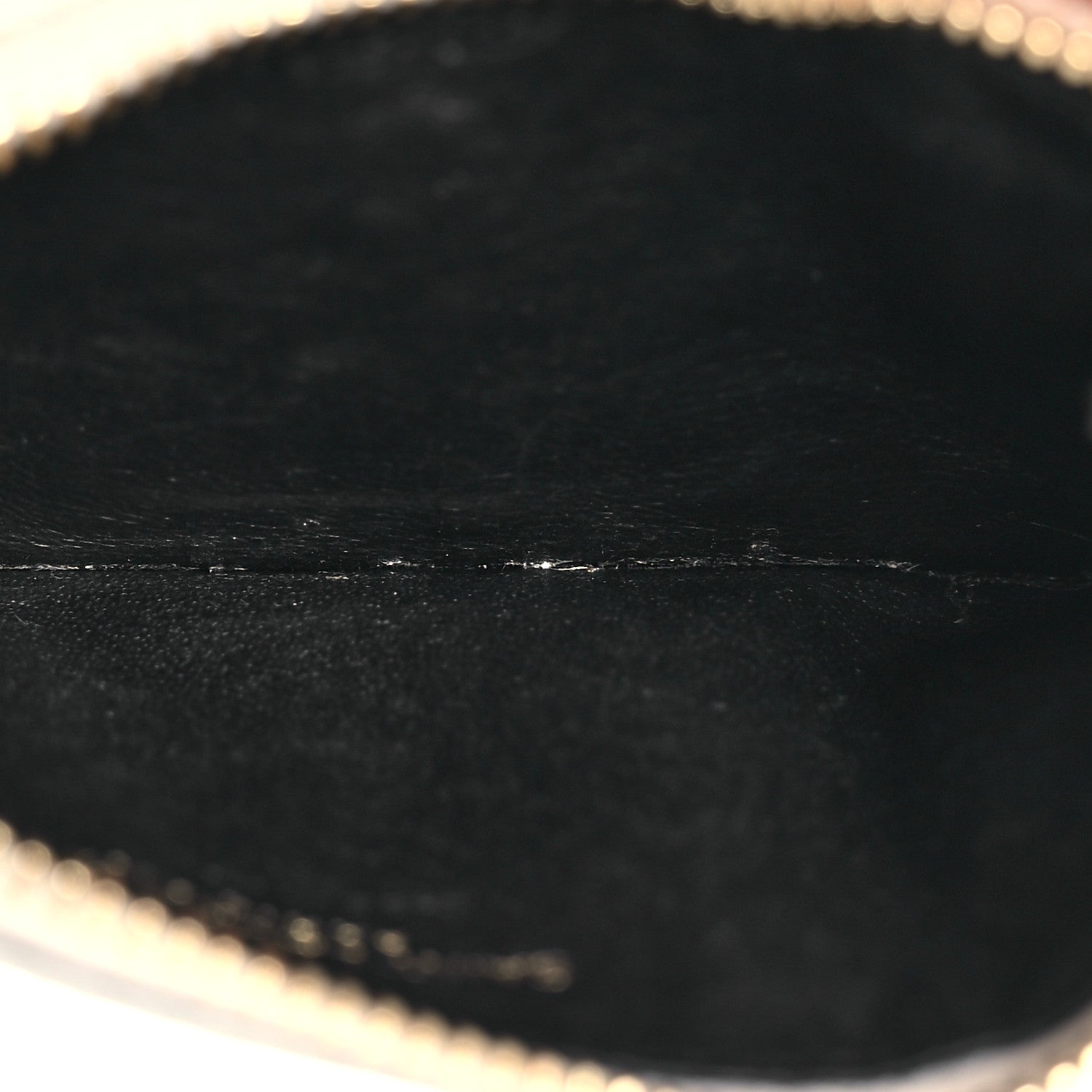 Saint Laurent Monogram Grain de Poudre 5 Fragments Zip Pouch Card Holder Blanc Vintage 5 of 12