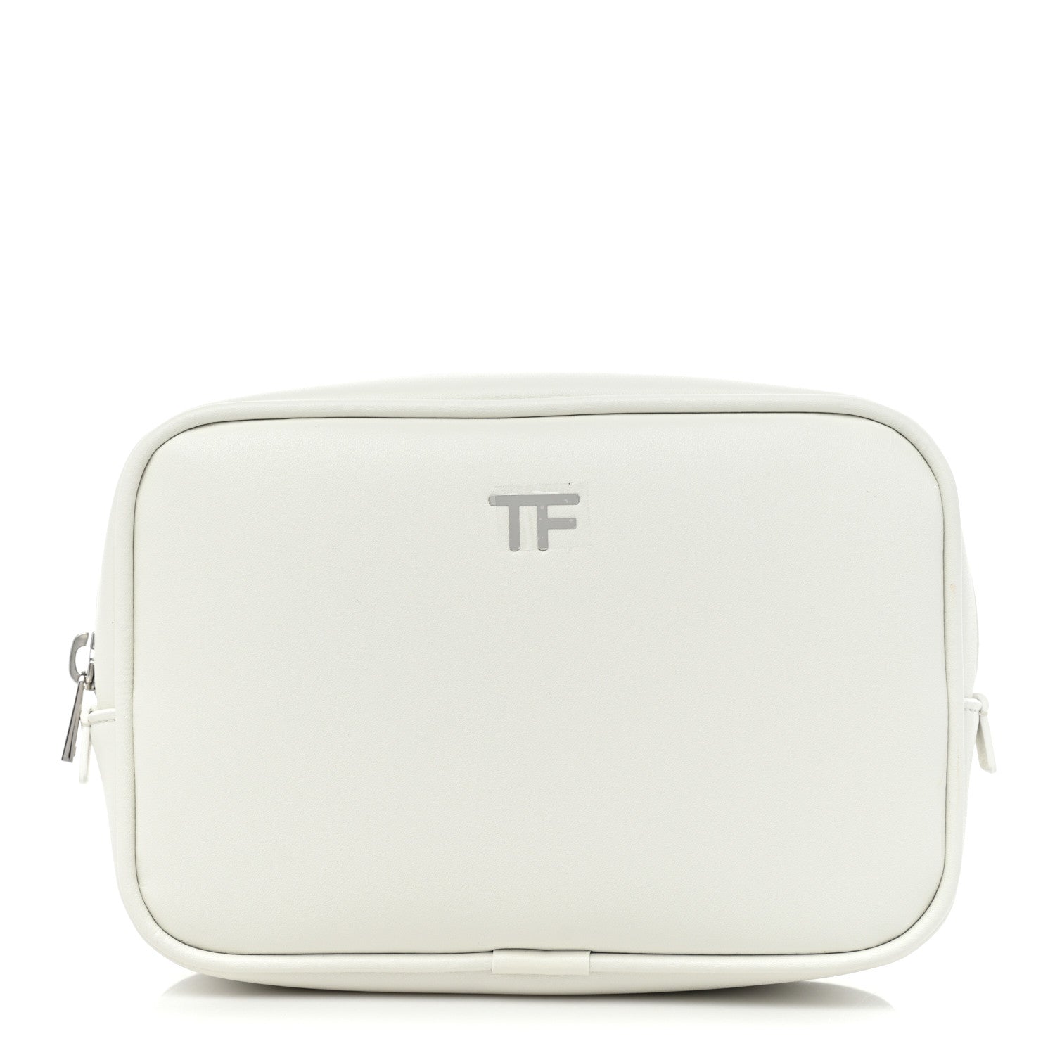 Tom Ford Grained Calfskin Soleil Cosmetic Pouch White 1 of 7