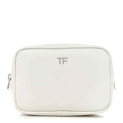 Tom Ford Grained Calfskin Soleil Cosmetic Pouch White 1 of 7