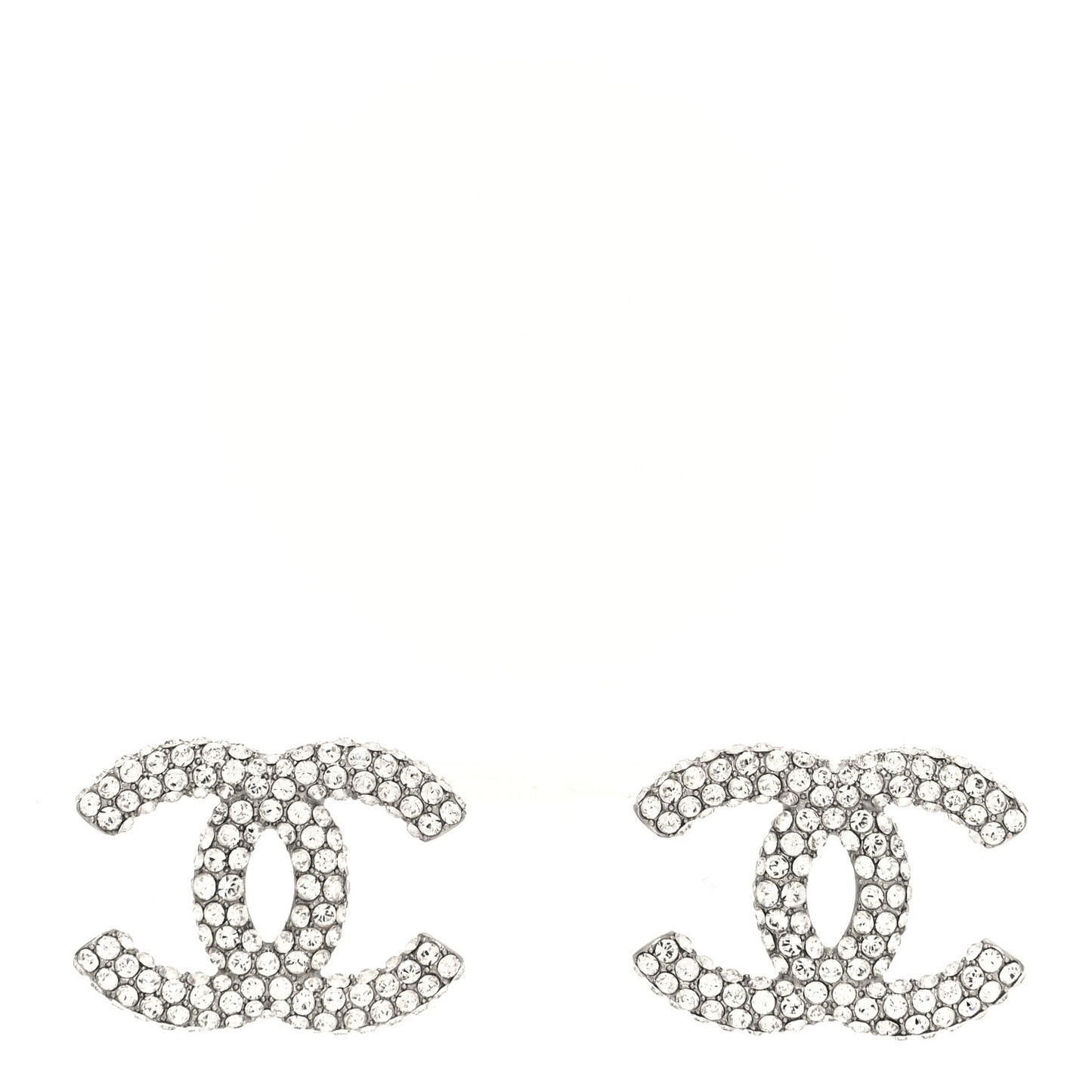 Crystal CC Treasure Chest Earrings Silver
