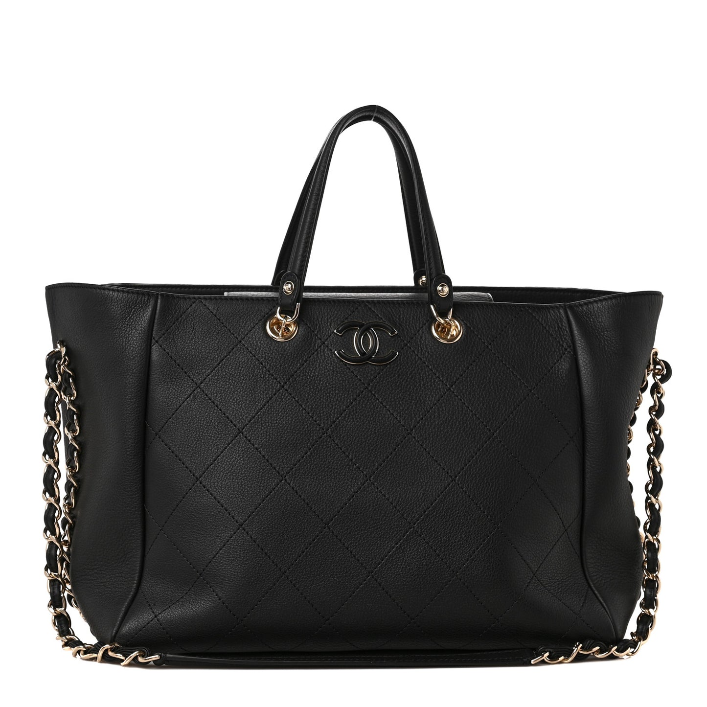 Bullskin Stitched Medium Shopping Bag Black