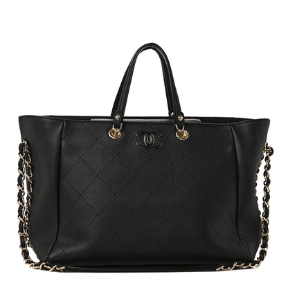 Chanel Bullskin Stitched Medium Shopping Bag Black 1 of 8