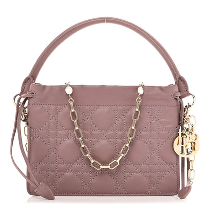Christian Dior Lambskin Cannage Milly Mini Drawstring Bag Pink Peony 1 of 10
