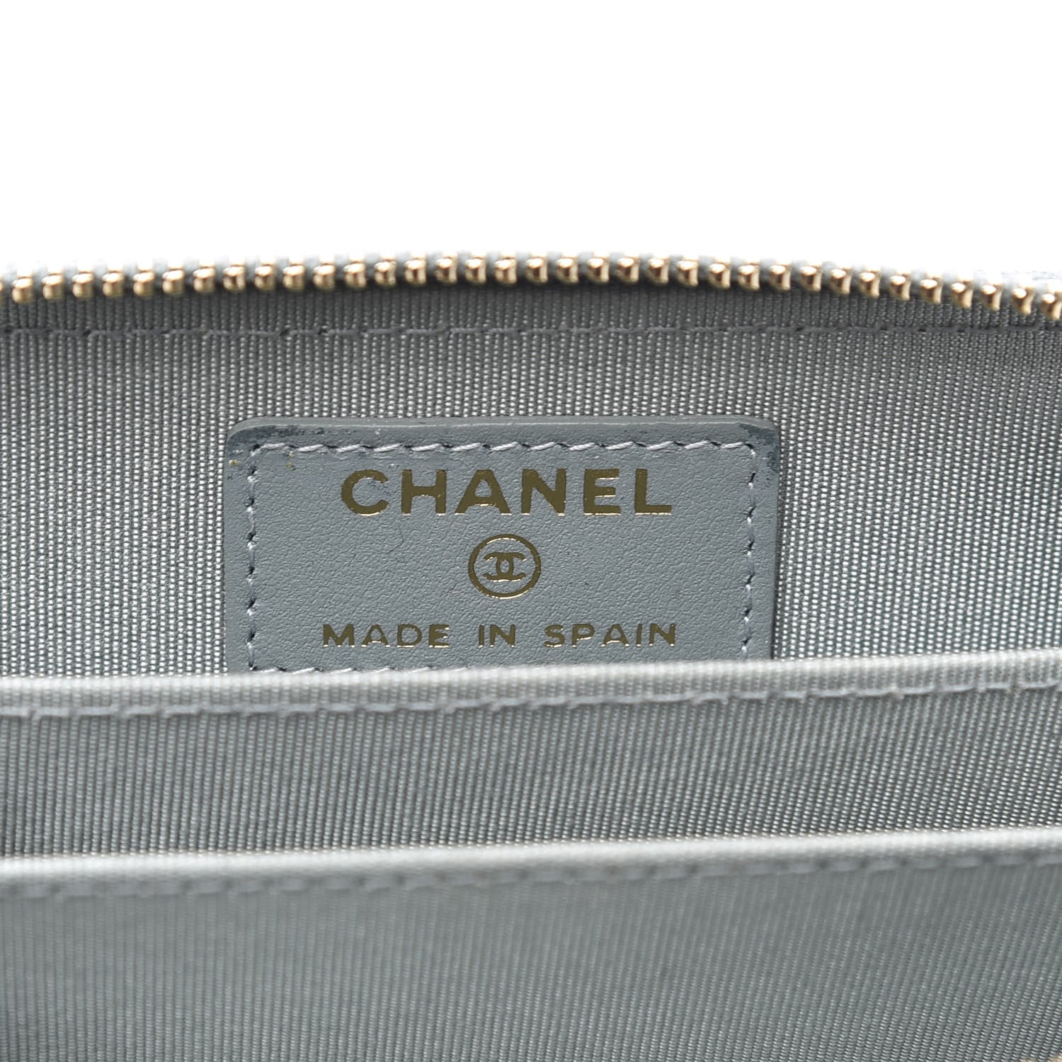 Chanel Iridescent Caviar Quilted Zip Coin Purse Light Blue 6 of 9