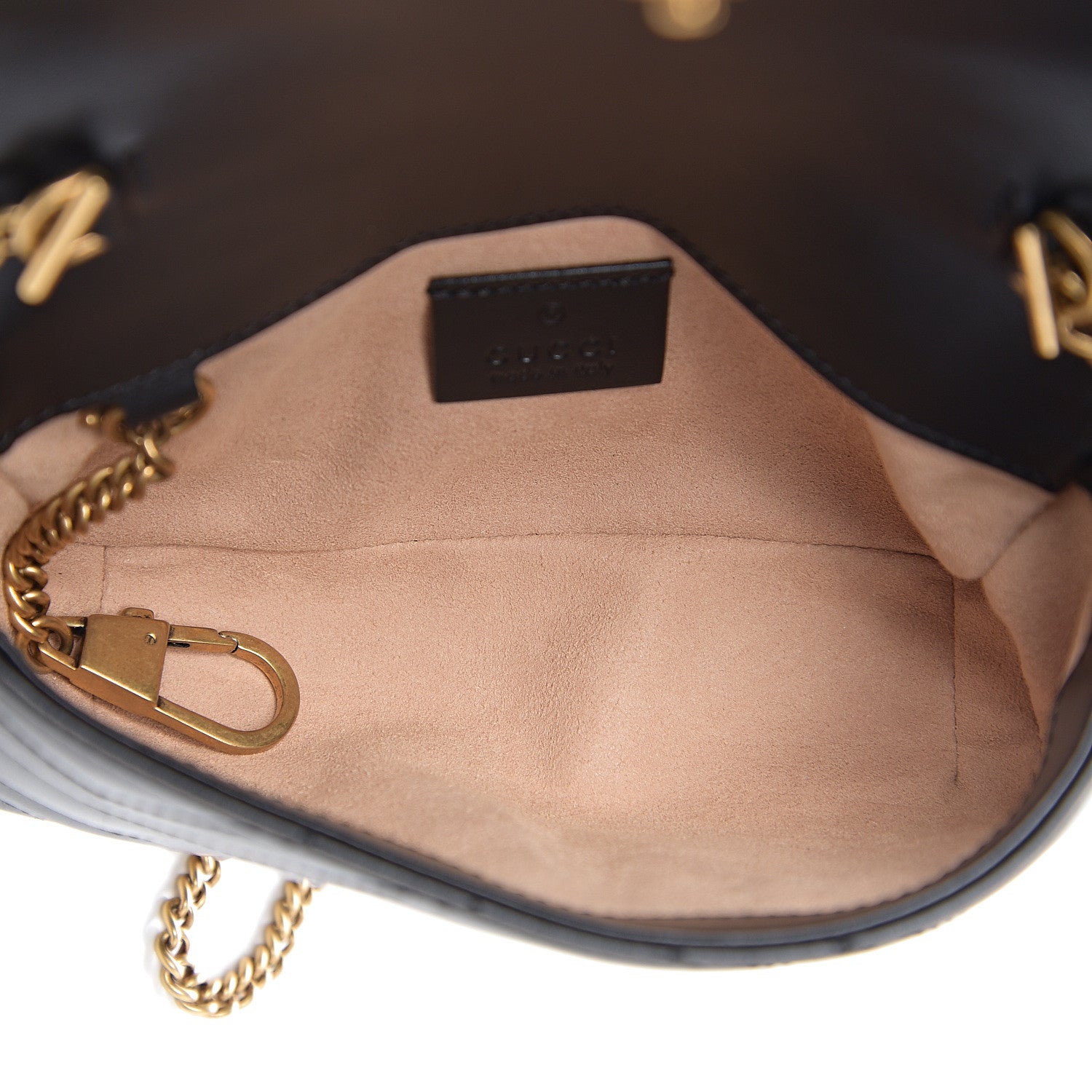 Gucci Calfskin Matelasse Super Mini GG Marmont Shoulder Bag Black 4 of 10