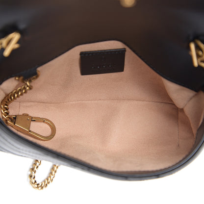 Gucci Calfskin Matelasse Super Mini GG Marmont Shoulder Bag Black 4 of 10