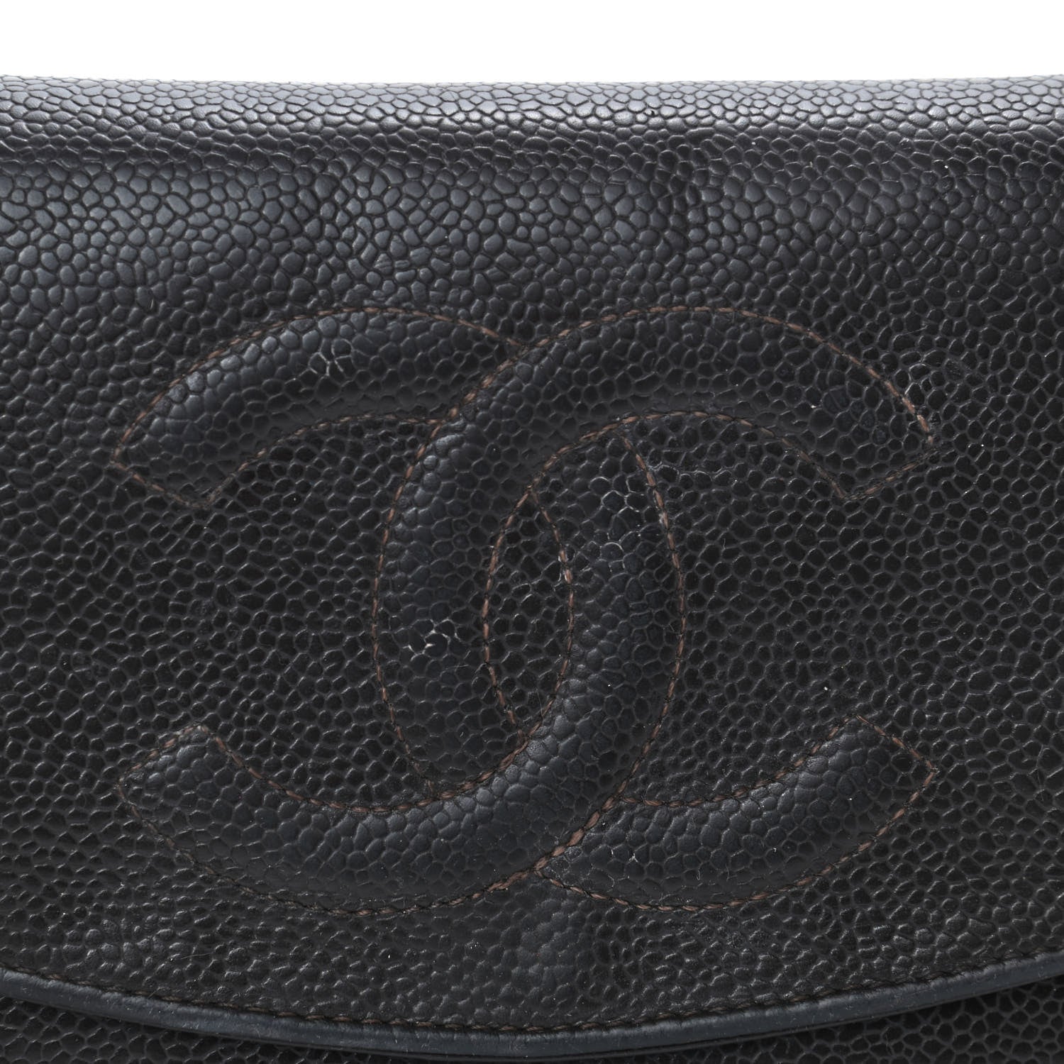 Chanel Caviar Timeless CC Wallet On Chain WOC Dark Brown 6 of 8