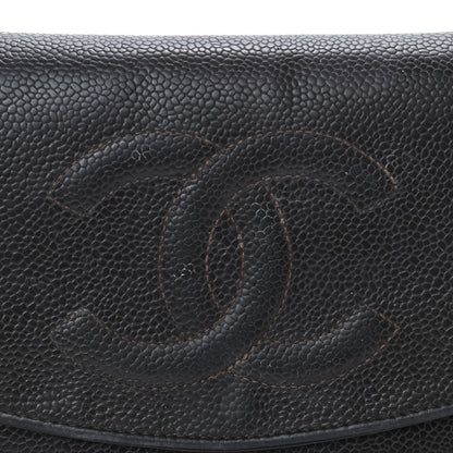 Chanel Caviar Timeless CC Wallet On Chain WOC Dark Brown 6 of 8