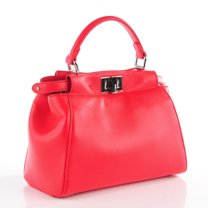 Fendi Nappa Karung Monster Eyes Mini Peekaboo Iconic Satchel Fiamma 4 of 10