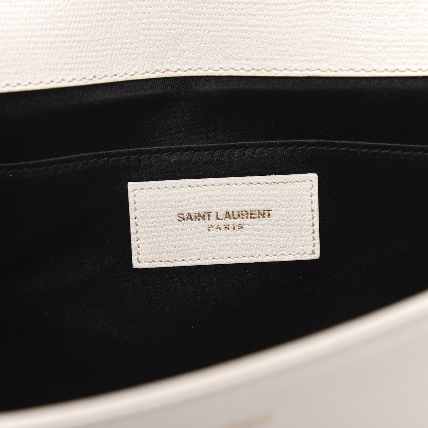 Textured Calfskin Classic Y Ligne Clutch White