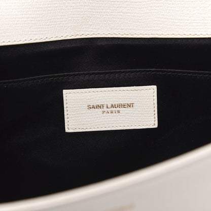 Saint Laurent Textured Calfskin Classic Y Ligne Clutch White 6 of 11