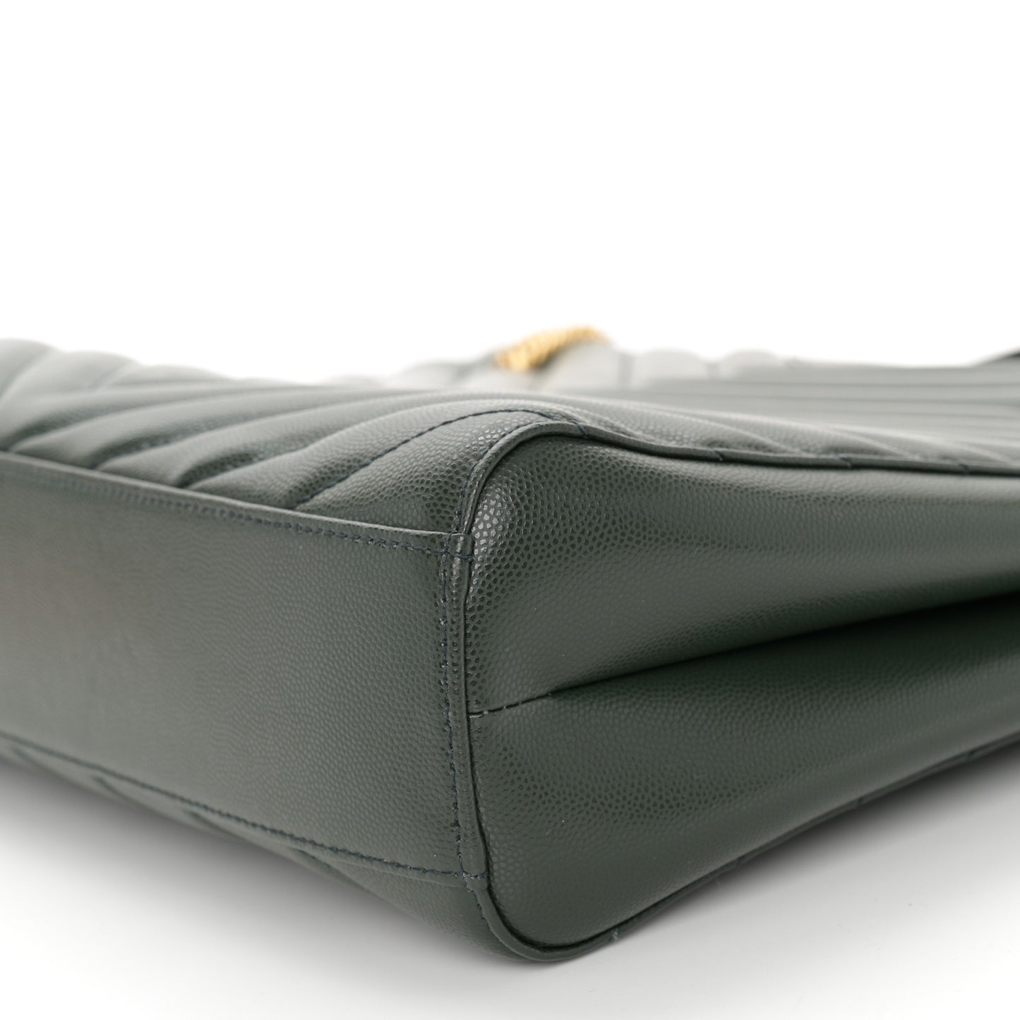 Grain de Poudre Matelasse Chevron Medium Tribeca Shopping Bag Vert Fonce