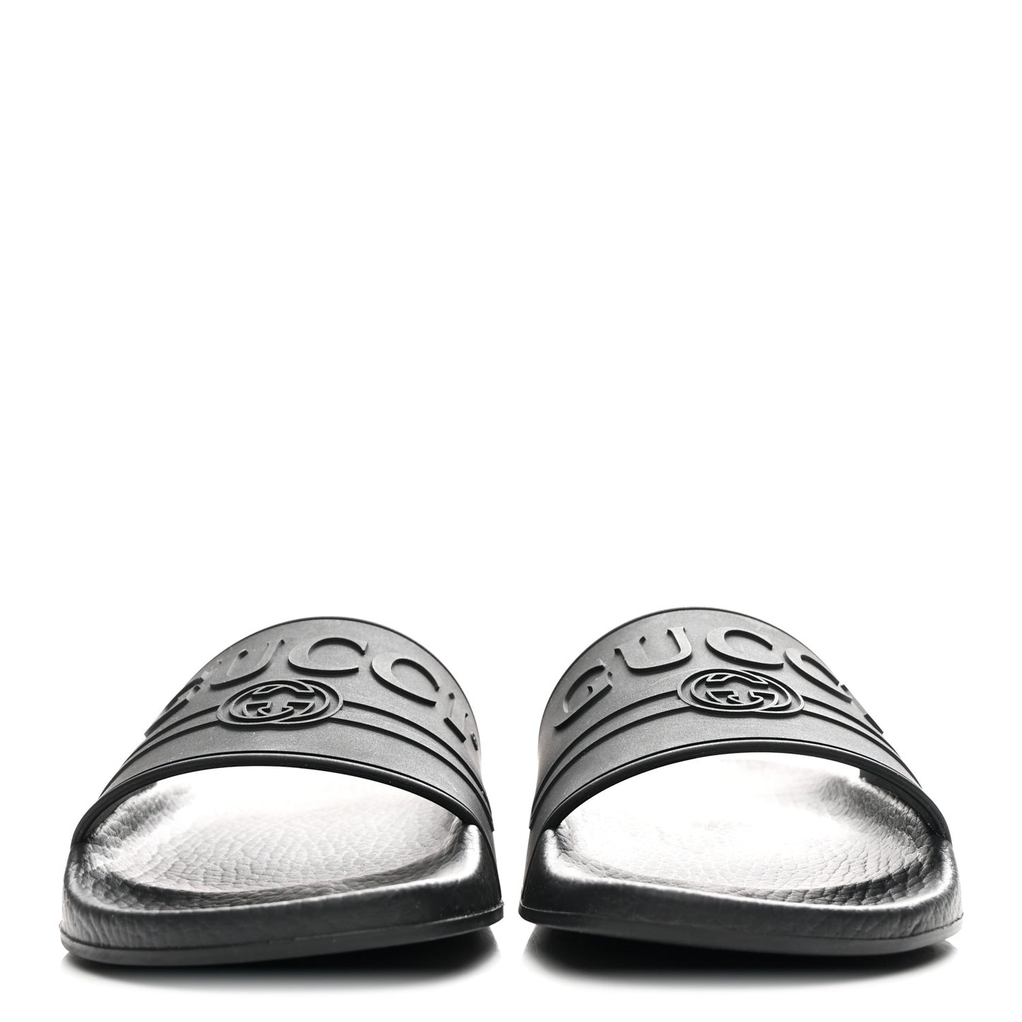 Rubber Womens Logo Slide Sandals 38 Black